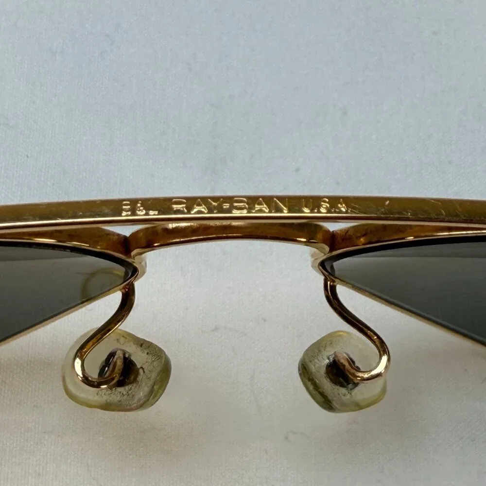RAY BAN Gold Metal Aviator Sunglasses Small AUTHENTIC Vintage 80s